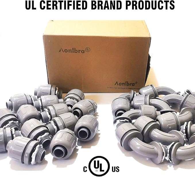 10Pack 2" Liquid Tight Connector PVC Electrical Conduit Fittings Straight 180 Degree Flexible Conduit Connector for Home Kitchen Bathroom Tube Tool Supplies,UL Listed