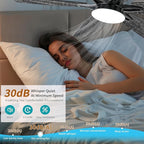 52inch Black Ceiling Fans with Lights and Remote/App Control, Low Profile Ceiling Fan with Light and 6 Double-Side blades, Flush Mount, LED/RGB Dimmable DC Reversible Modern Ceiling Fan for Bedroom