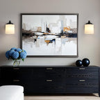 Matte Black Milk Glass Wall Sconces, 1 Pack Hardwired Indoor Wall Light Fixtures for Living Room, Hallway, Bedroom, Ceramic E26 Sockets (Bulbs Not Included)