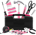 SenHodyu Pink Tool Set for Women-40 Piece General Household Hand Tool Box with Plastic Toolbox Storage Case Tool Kit (Pink)