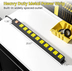 10 Outlet Metal Power Strip with 2100J Surge Protector, Heavy Duty 6FT Extension Cord, Wide Spaced Outlets and Wall Mount for Garage, Workshop, Industrial, Home, Ideal Gift for Father (6ft)
