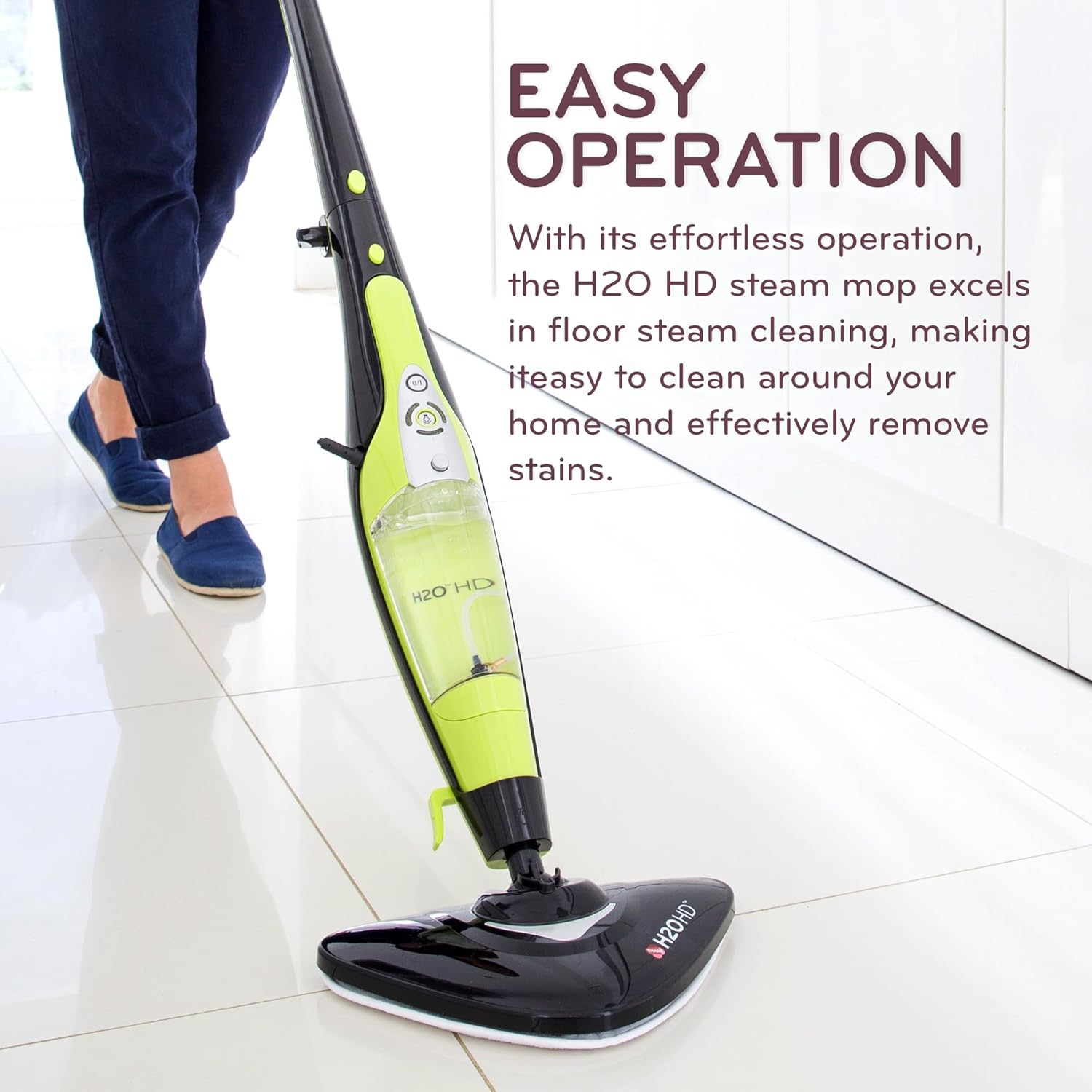 H2O HD 3-in-1 Steam Mop and Handheld Steam Cleaner For Floor Cleaning, Hardwood Floors, Grout Cleaner, Upholstery Cleaner, Tiles and Carpets