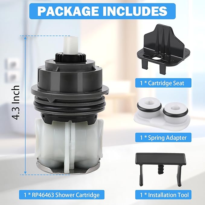 RP46463 Delta Shower Cartridge Compatible for Delta Monitor 17 Series (2006-Present) Dual Function Bath Tub and Shower Faucet Parts Delta Shower Faucet Cartridge with Seat and Spring Adapter