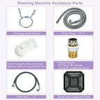 COSTWAY Portable Washing Machine, 8 Lbs Capacity, Built-in Drain Pump, Compact Laundry Washer with 6 Programs, 6 Water Levels, Child Lock, Full-Automatic washer for RV, Dorm, Apartment, Purple