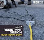 Iron Forge Cable 10 Gauge 3ft Lighted Outdoor Heavy Duty Extension Cord with 3 Outlets - 15 Amp 10/3 SJTW Yellow Extension Cord with Multiple Outlets