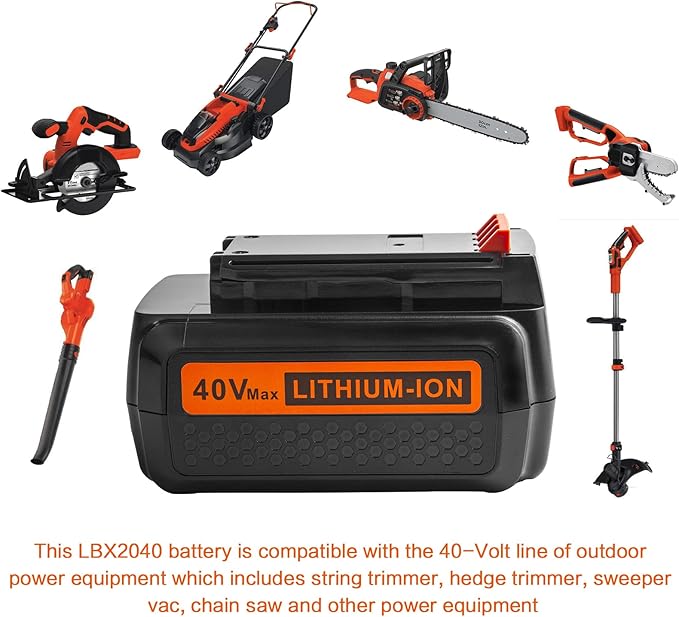 ARyee 3.0Ah 40V MAX LBX2040 Battery Replacement for Black and Decker LBXR36 LBXR2036 LST540 LCS1240 LBX1540 LST136W 36V/40V Cordless Power Tool Lithium Battery, 2 Pack
