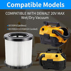 MZY LLC 15 Pcs DCV580H Vacuum HEPA Filter for DeWalt DCV580H, 20V MAX Wet/Dry Vacuum, Washable and Reusable, 4 Hepa Filter, 8 Foam Sleeve Filters and 1 Brush