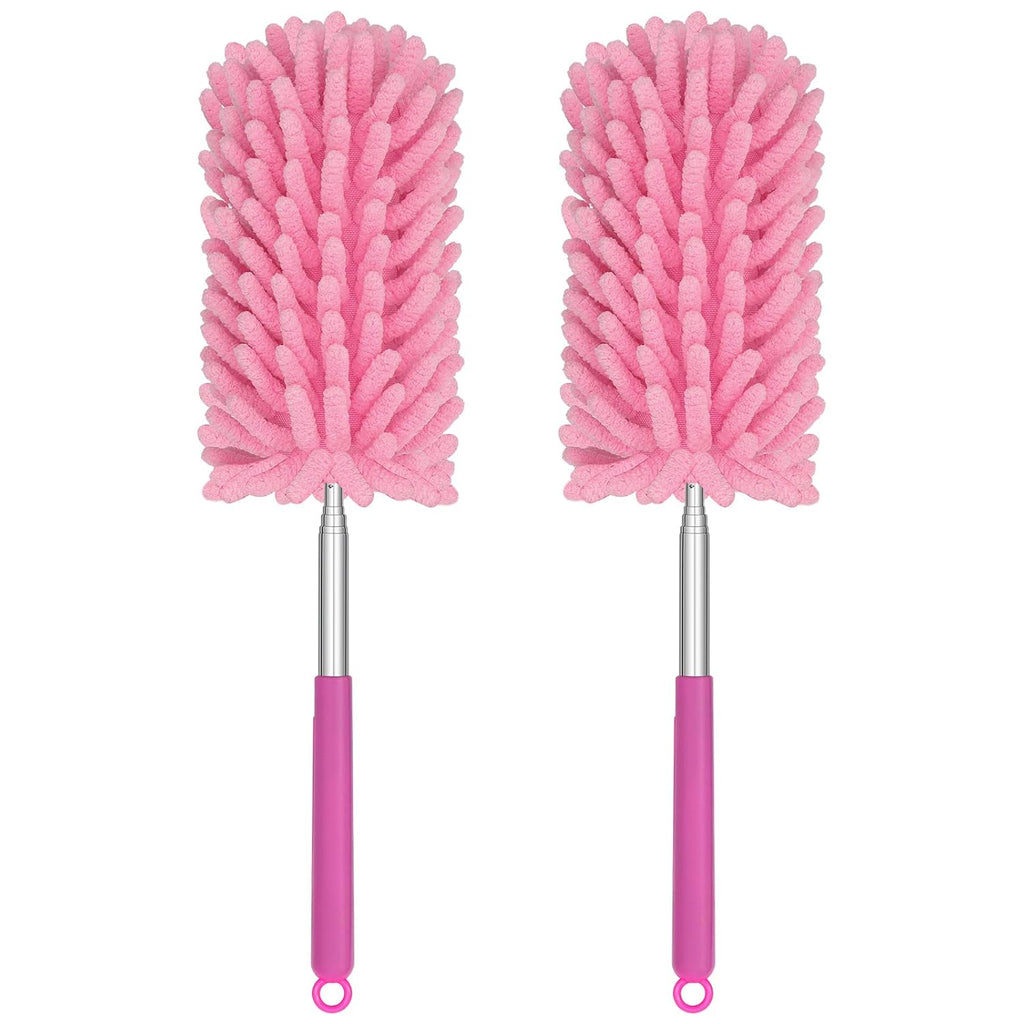 Mini Duster for Cleaning, 360° Bendable Hand Dusters with Extension Pole, Washable Small Duster for Car Interior, Office, Furniture