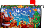 Christmas Mailbox Covers Magnetic Large Size Santa Mailbox Post Cover Winter Snowflake Extra Deer Holiday Letter Box Wraps Oversized Decor Waterproof 25.5X21 Inch