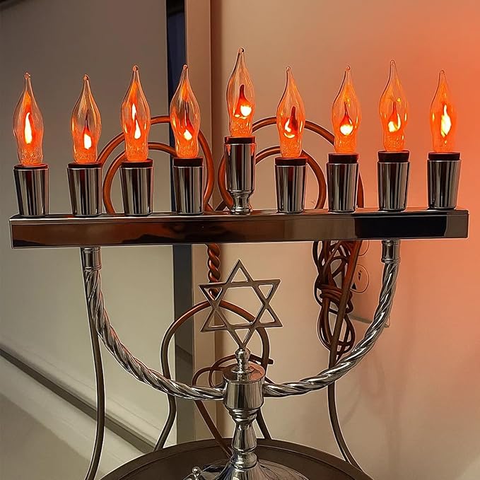 C18 Flickering Flame Light Bulbs, 1W C7 E12 Incandescent (12 Pack), UL Listed 2200K Orange — Candelabra Flicker Bulbs for Halloween Night Lights, Window Candles, Chandeliers, C7 Replacement