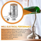 4 Pcs Pull Chain Lamp Socket Replacement, E26 Standard Threaded Base, Light Socket with Pull Chain, Lamp Parts for Repair (Silver)