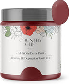 Country Chic All-in-One Chalk Paint for Furniture, Cabinets, Home Decor, Eco-Friendly, Matte Finish, Built-In Primer & Top Coat for Wood, Metal - Cranberry Sauce (red) - 4 oz (118 ml)