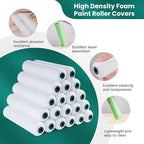 Foam Paint Roller, 20 Pack, 6 Inch Mini Paint Roller Covers, High Density Foam Paint Roller, Small Paint Rollers for All Flat Surfaces, Suitable for Wall，Kitchen Cabinets, Doors, Tables