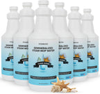Steam & Go Demineralized Water - Multisurface Cleaner, PVC-Free Ready-to-Use for Mops & Floor Steamers - Ideal for Kitchen, Bathroom, & Home Surfaces - Clean Ocean Scent - 32oz (Pack of 6)