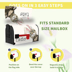 Happy Easter Mailbox Covers Magnetic Large Size 25.5 x 21 Inch Easter Cat with Bunny Ears Mailbox Cover Oversized Post Box Wraps Decorations for Spring Garden Yard