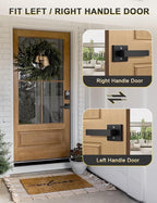 6 Pack Dummy Door Handles for Left Hand and Right Hand, Square Black Door Konbs for Closets, Non-Turning Single Side Pull