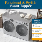 B&B HARDWARE Over Washer and Dryer Countertop - Heavy-Duty Laundry Countertop - Washer Dryer Shelf - Laundry Room Topper - Washing Machine Shelf with Silicone Pegs - Light Gray, 26 x 54