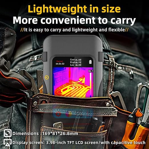 BSIDE Thermal Imager Multimeter 2 in 1, 320×320 IR Resolution with 20000 Words Multimeter 3.98'' Touchscreen 25Hz Infrared Thermal Camera 15 Thermal Palettes TRMS Auto-Ranging Tester