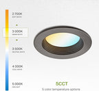 ASD 4 Inch Retrofit LED Recessed Lighting | Metal Trim Bronze 10W 849LM 120V 2700K-5000K Adjustable Ceiling Downlights | Triac Dimmable Wet Rated Room Can Lights, ETL Energy Star