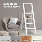 HillhutApex 4 Step Foldable Aluminum Step Ladder with Handgrip, Anti-Slip Pedal, 330 lbs Capacity, Lightweight & Portable for Home, Kitchen, Office, Garage (White)