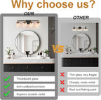 4-Lights Bathroom Vanity Light Fixtures, Modern Black Wall Lamp Over Mirror with Clear Glass Shade for Living Room, Hallway, Kitchen,Toilet, Cabinet Porch