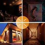 CycevSun Brushed Nickel Recessed Lighting 4 Inch with Night Light 16 Pack, Canless Ultra Thin Wafer Downlight Outdoor Exterior Soffit, Dimmable & 5CCT Selectable, 9W, ETL & Energy Star