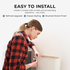 Brushed Nickel Toilet Tank Flush Lever Handle, Universal Front Mount with Nut Lock, Fits Most Toilets