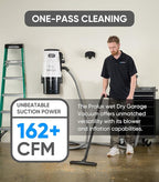Prolux Professional Shop White Wall Mounted Garage Vac, Wet Dry Pick Up
