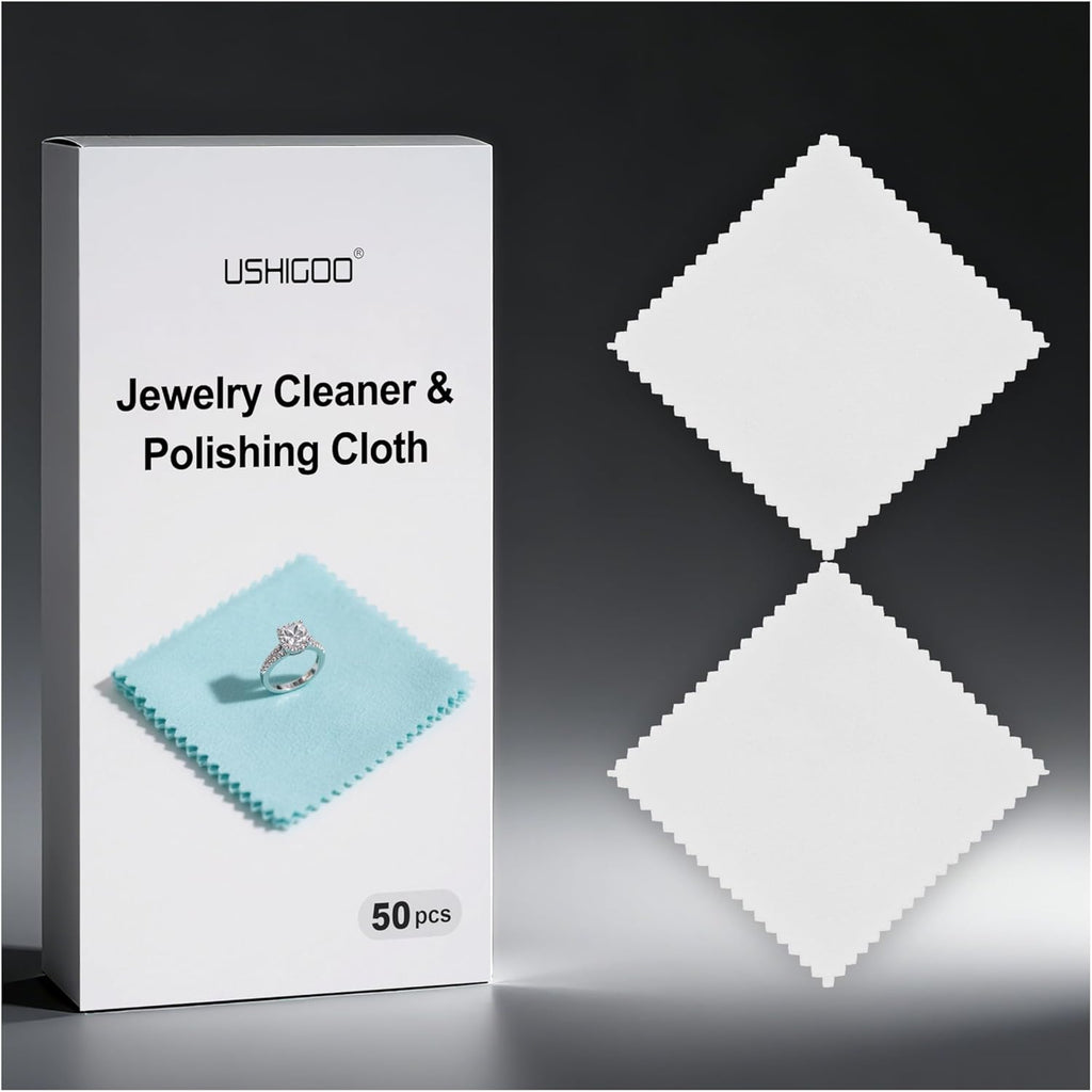 50pcs Jewelry Cleaning Cloth Polishing Cloth for Sterling Silver Gold Platinum Small Polish Cloth (3" x 3")