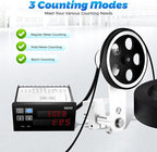 Digital Length Meter Counter, 110V Adjustable Mechanical Length Counter 0-999999m Electronic Measure Tool Single Measure Wheel with 4 Measurement Modes Feet Inches Meters Yards