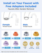 [Alkaline] Waterdrop Water Filter for Sink Faucet, Filter Life Reminder, 320 Gallon Tap Water Filter for Kitchen Sink, NSF Certified Reduces Chlorine, Faucet Mount Water Filtration System, 1 Filter