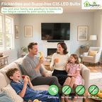 Depuley LED Light Bulbs E12: 12-Pack Candelabra Light Bulb 4W Candle Bulb Equivalent 40W - Edison Vintage Bulbs Soft White 2700K C35 Clear Bulb 500 LM 80+CRI Non-Dimmable