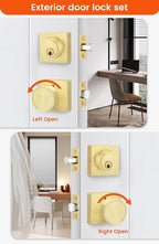 Haidms Brushed Gold Door Knob with Deadbolt, Zinc-Alloy Gold Exterior Door Knobs, Heavy Duty Brass Front Door Knob and Deadbolt Set(2 Pack)