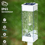 Solar Pathway Lights 8 Pack Solar Outdoor Lights with LED Tungsten Filament Bulb Waterproof Stainless Steel Garden Lighting for Outside Driveway Landscape Lawn Path Christmas (White)