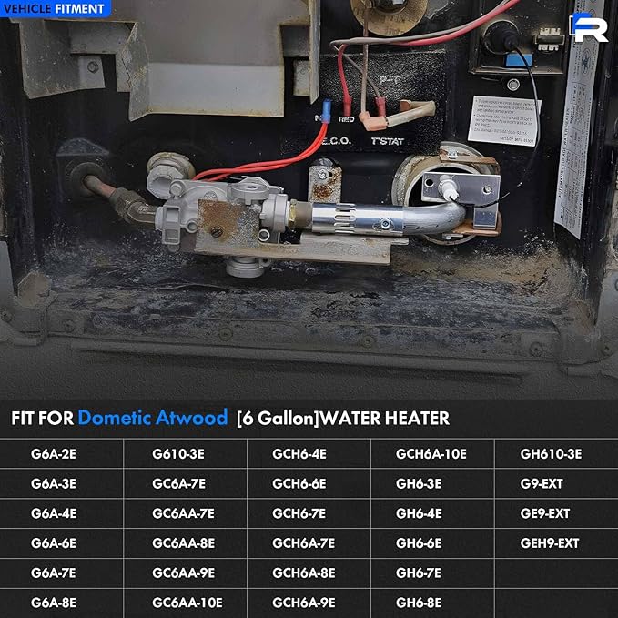 92078 RV Water Heater Gas Control Valve Compatible with Dometic Atwood 6 Gallon Water Heater G6A-8E G6A-6E G6A-4E GC6AA-10E | Solenoid Gas Valve Replaces# 93844, 93870