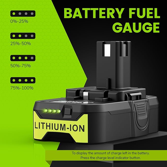 2 Packs P103 18V 3000mAh Lithium Battery Compatible with Ryobi 18V Cordless Power Tools