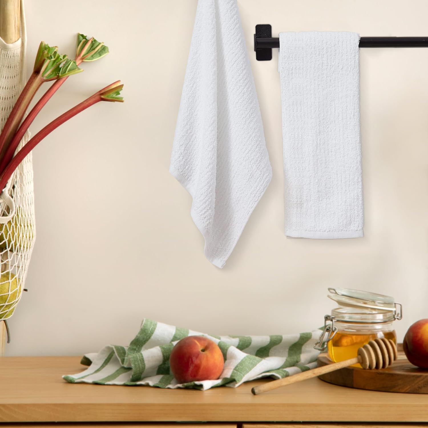 Avalon Towels Ribbed Bar Mop Towels (Value Pack of 12) Size 16"x19" – Absorbent and Durable, Multipurpose Cleaning Rags, Cotton Cleaning Towels, Terry Cloth Rags, Reusable Shop Rags