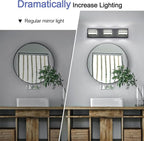 Black Vanity Lights 3 Light Bar Light for Bathroom 20 Inch Mirror Light Fixtures Black Bath Lamps above Mirror 18W Vanity Sconces Modern Bathroom Sink Lights Acrylic Wall Lighting for Restroom