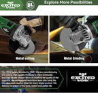 Cordless Angle Grinder, 20V 5 inch Electric Grinder Power Tools with 2 X 4.5Ah Battery, Adjustable Handle,Brushless Motor for Polishing, Grinding & Cutting