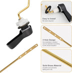 Hibbent 2 Pack Universal Metal Side Mount Toilet Handle Replacement Kit, Brass Toilet Flush Tank Lever with 2 Pieces Stainless Steel Flapper Chains for Most Toilets, Oil-Rubbed Bronze