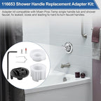 116653 Shower Faucet Handle Adapter Kit Replacement for Moen Posi-Temp Handles, Replacement Parts Compatible with Moen Single Handle Tub/Shower Faucet Valve Cartridge