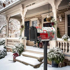 Christmas Red Truck Mailbox Covers Magnetic 25.5x21 Inches Large Size Winter Xmas Tree Mailbox Wraps Post Letter Box Cover Oversized for Outside Garden Yard Outdoor Decorations