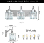 Crystal Vanity Lights Chrome 3 Light Modern Vanity Light for Bathroom