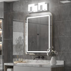 Aipsun 2 Lights Dimmable Modern LED Vanity Light for Bathroom Frosted White Acrylic Chrome Up and Down Bathroom Wall Light Fixtures Over Mirror(White Light 6000K)