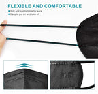 LEMENT 25pcs KN95 Face Mask Black 5 Layer Cup Dust Safety Masks Filter Efficiency≥95% Breathable Elastic Ear Loops Black Masks