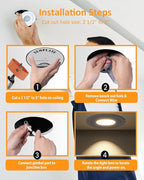 3 inch LED Recessed Light - 7W Gimbal Canless Oil-Rubbed Bronze Soffit Intertek Lighting,Dimmable Eyeball Fixture ,360° Adjustable Ceiling Spotlight for Bedroom, Wall Art, Accent Lighting 6Pack BZ