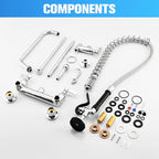 Commercial Sink Faucet with Sprayer 36" Height 8" Adjustable Center, Commercial Wall Mount Kitchen Sink Faucet with Pre-Rinse Sprayer and 12" Swing Spout for Restaurant Industrial