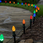 Wintergreen Lighting 25 Pack OptiCore C7 LED Christmas Light Bulbs - Replacement LED Christmas Lights Heavy Duty Premium Outdoor Christmas Lights, E12 Base (Multicolor Faceted)