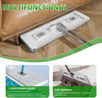 Mop and Bucket Set with Wringer Flat Mop Bucket System for Home Floor Cleaning,6 Reusable Microfiber Pads,Extended Stainless Steel Handle,Ideal for Hardwood,Wood,Laminate Floors,and Bathroom Mop