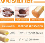 Ezprotekt 24 Pcs Extra Large Chair Leg Protectors with Felt, Round Chair Leg Caps, Floor Protectors for Chairs, Felt Furniture Pads Covers, Bar Stools Leg Protectors Cups (XL Fit: 1.4"-1.65", Clear)